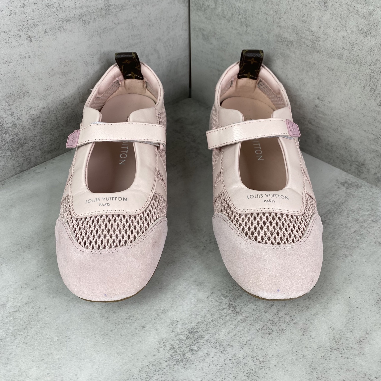 ルイヴィトン Sneakerina サテンメッシュ スニーカー ピンク 画像 4