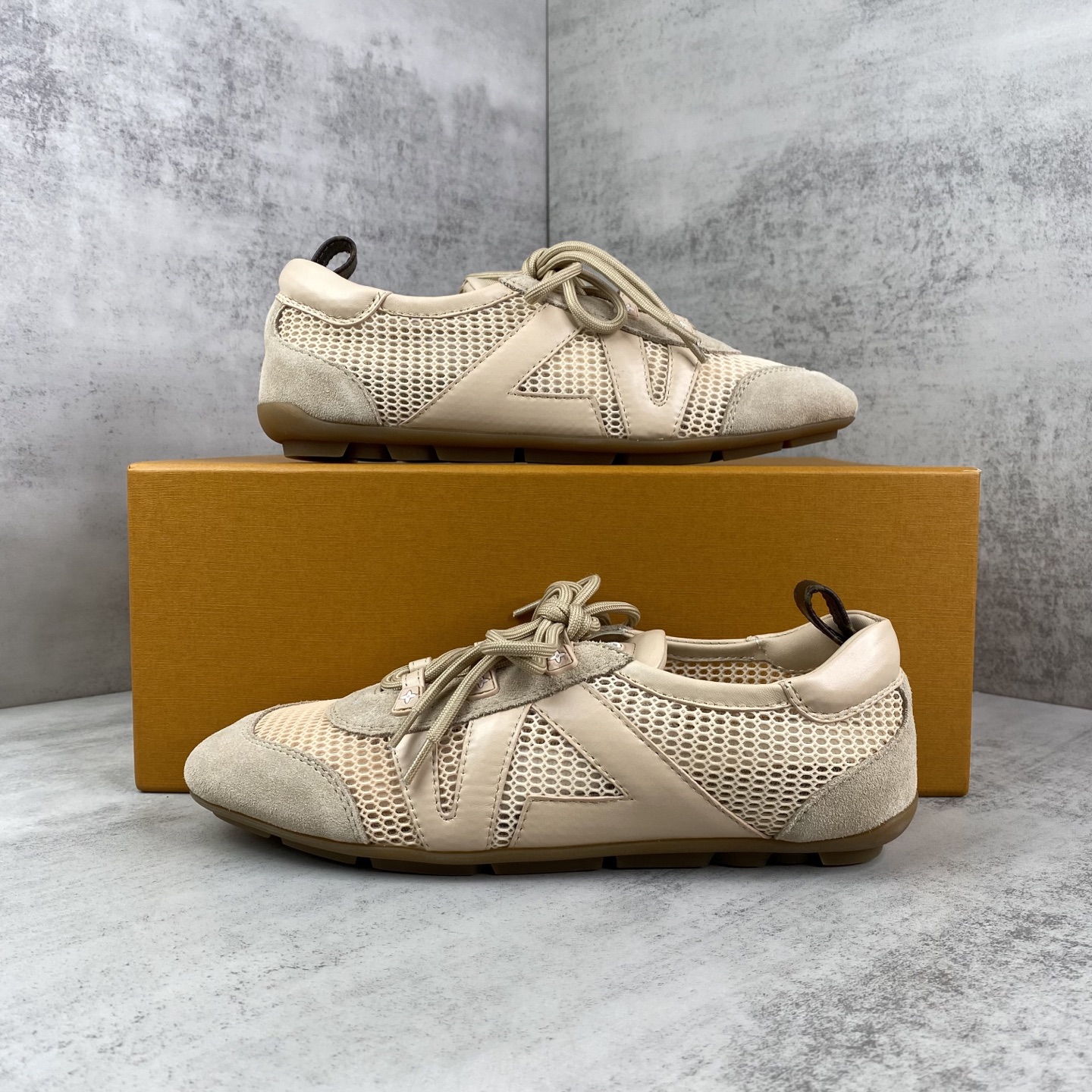 ルイヴィトン Sneakerina スエードメッシュ スニーカー ベージュ 画像 9