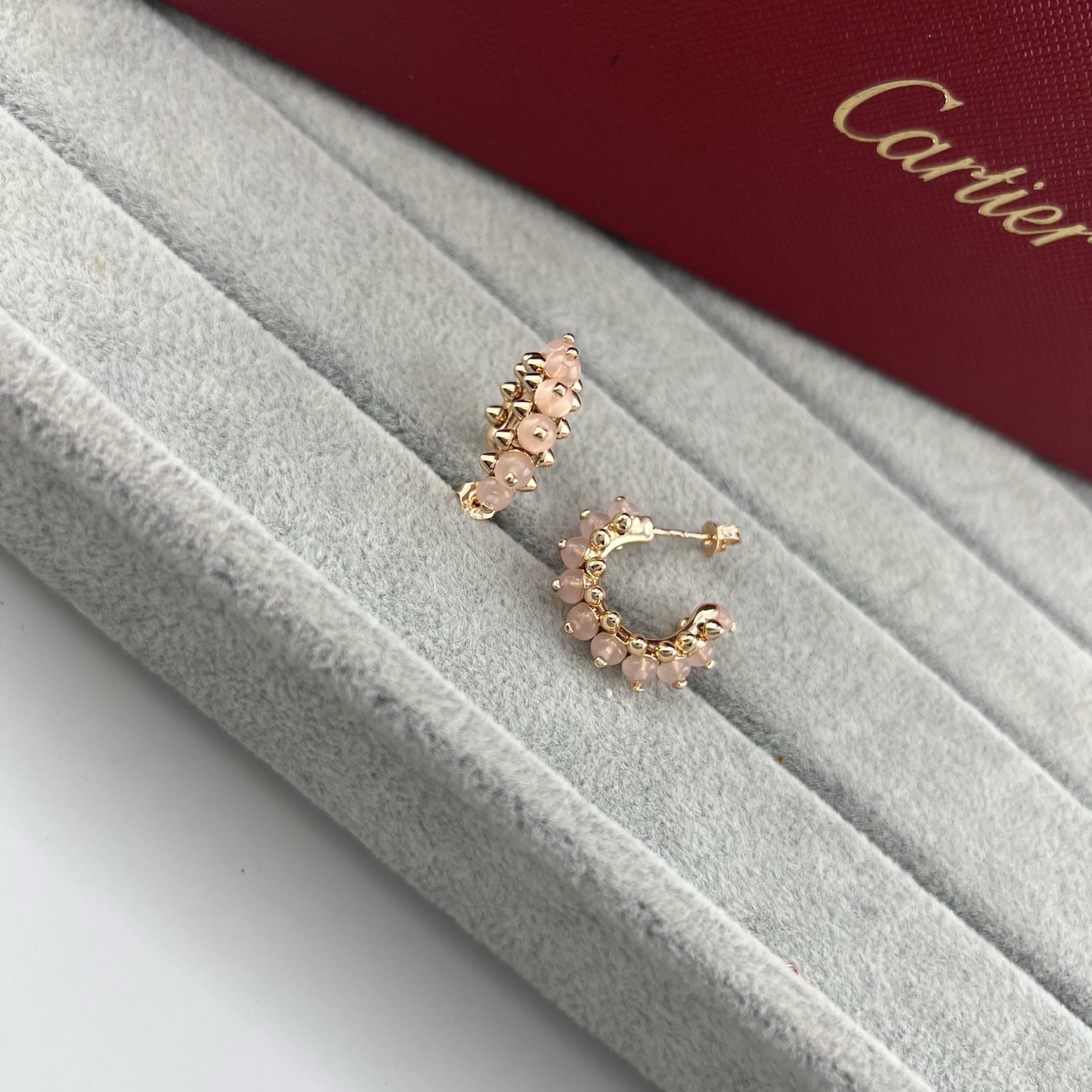カルティエ Clash de Cartier マルチカラーストーン ピラミッドフープピアス ローズゴールド 画像 5