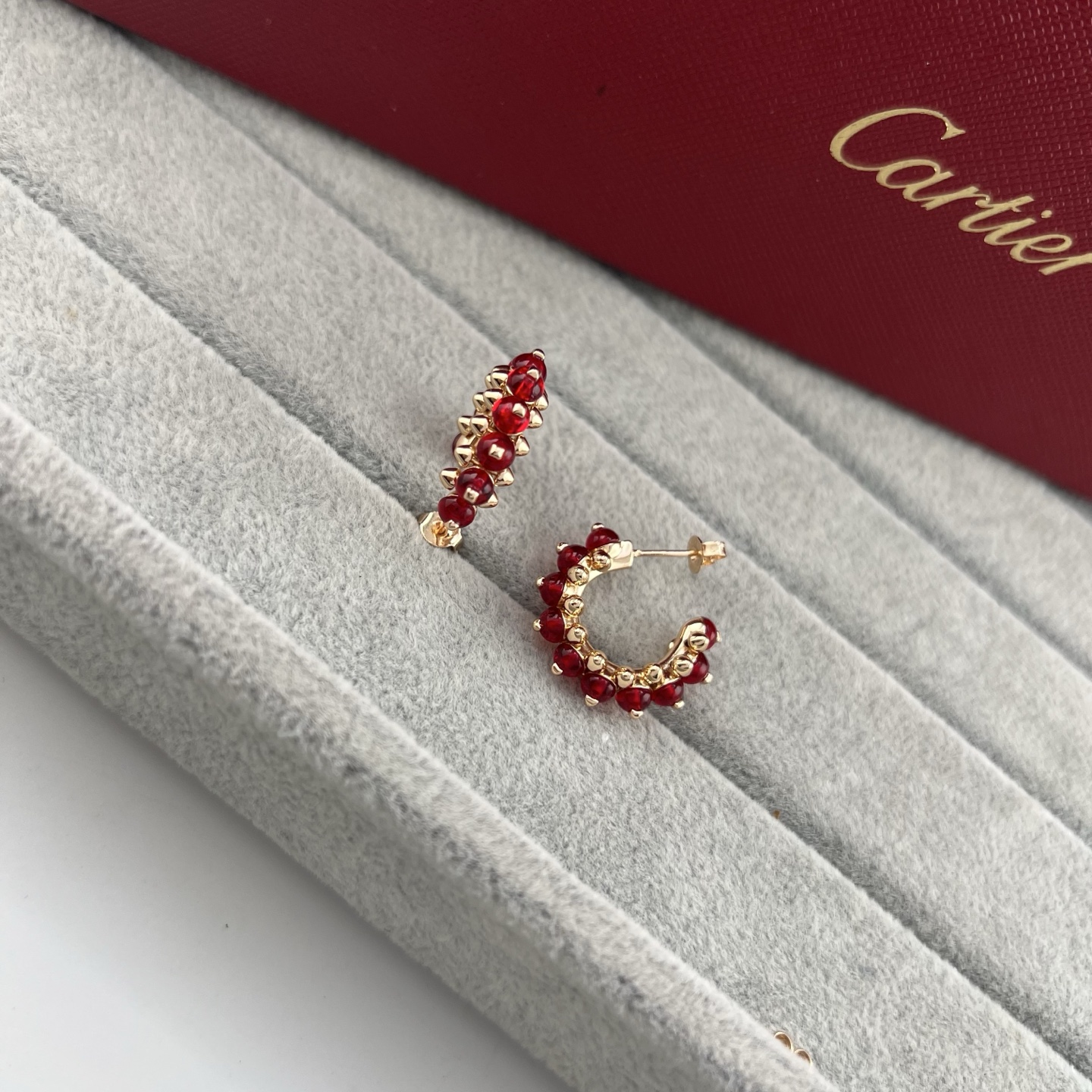 カルティエ Clash de Cartier マルチカラーストーン ピラミッドフープピアス ローズゴールド 画像 6