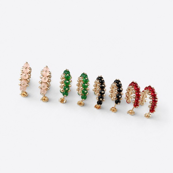カルティエ Clash de Cartier マルチカラーストーン ピラミッドフープピアス ローズゴールド