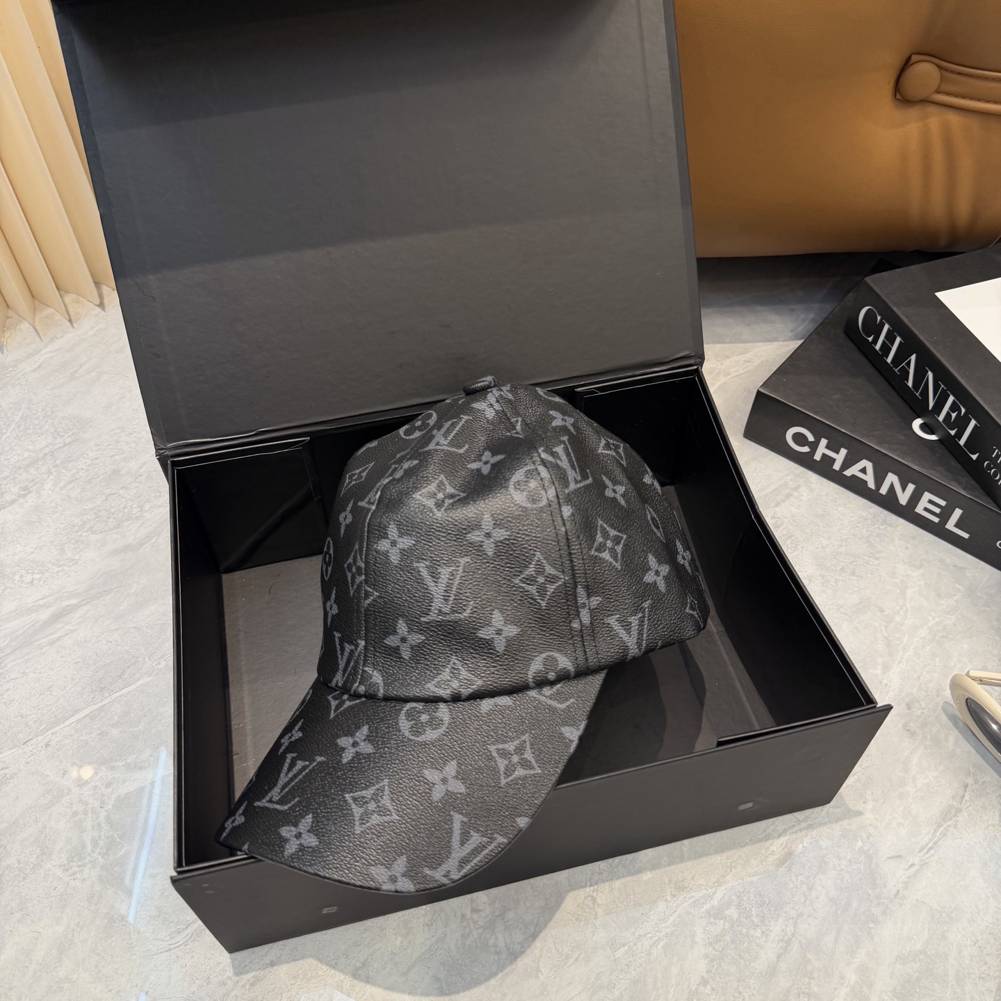 ルイ ヴィトン LV Get Ready モノグラムコーティングキャンバス キャップ ブラック M76528 画像 8