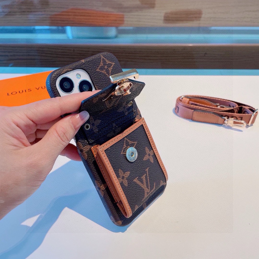 ルイ ヴィトン Passy モノグラム カードホルダー フォンケース ブラウン 画像 4
