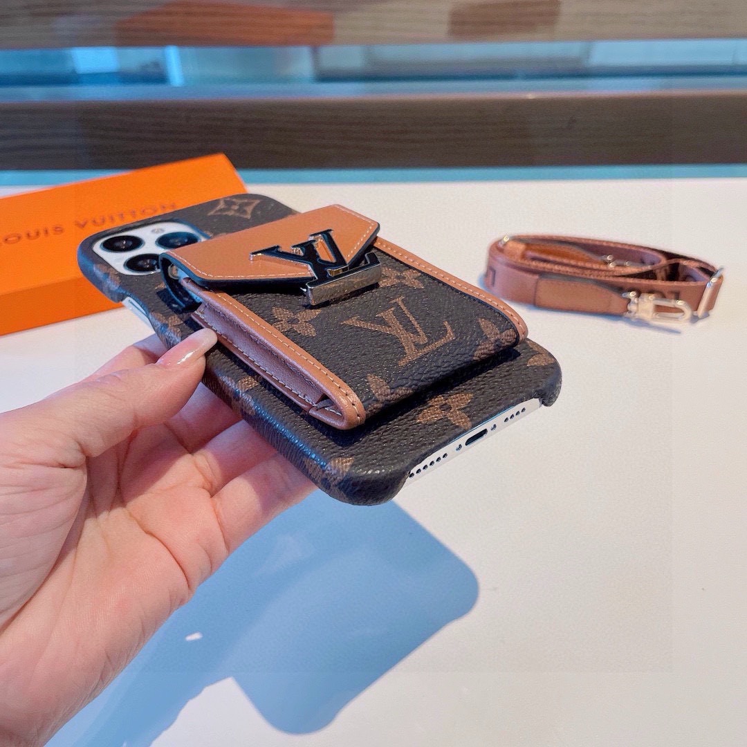 ルイ ヴィトン Passy モノグラム カードホルダー フォンケース ブラウン 画像 6