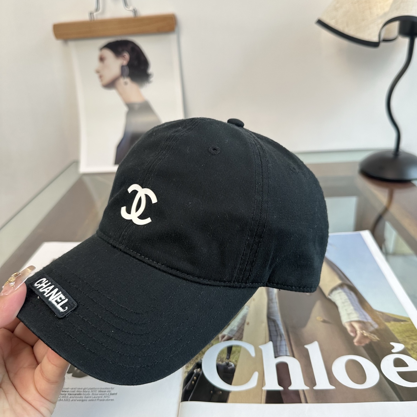 シャネル トーナルCCロゴ フロントラベル ベースボールキャップ ブラック 画像 7