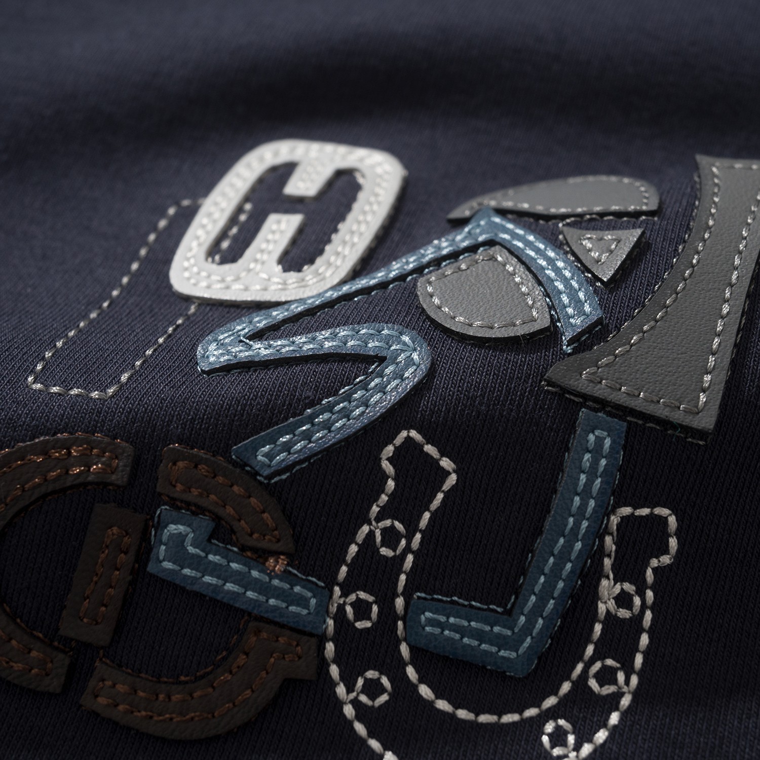 エルメス H Puzzle レザーパッチ Tシャツ ネイビー 画像 8