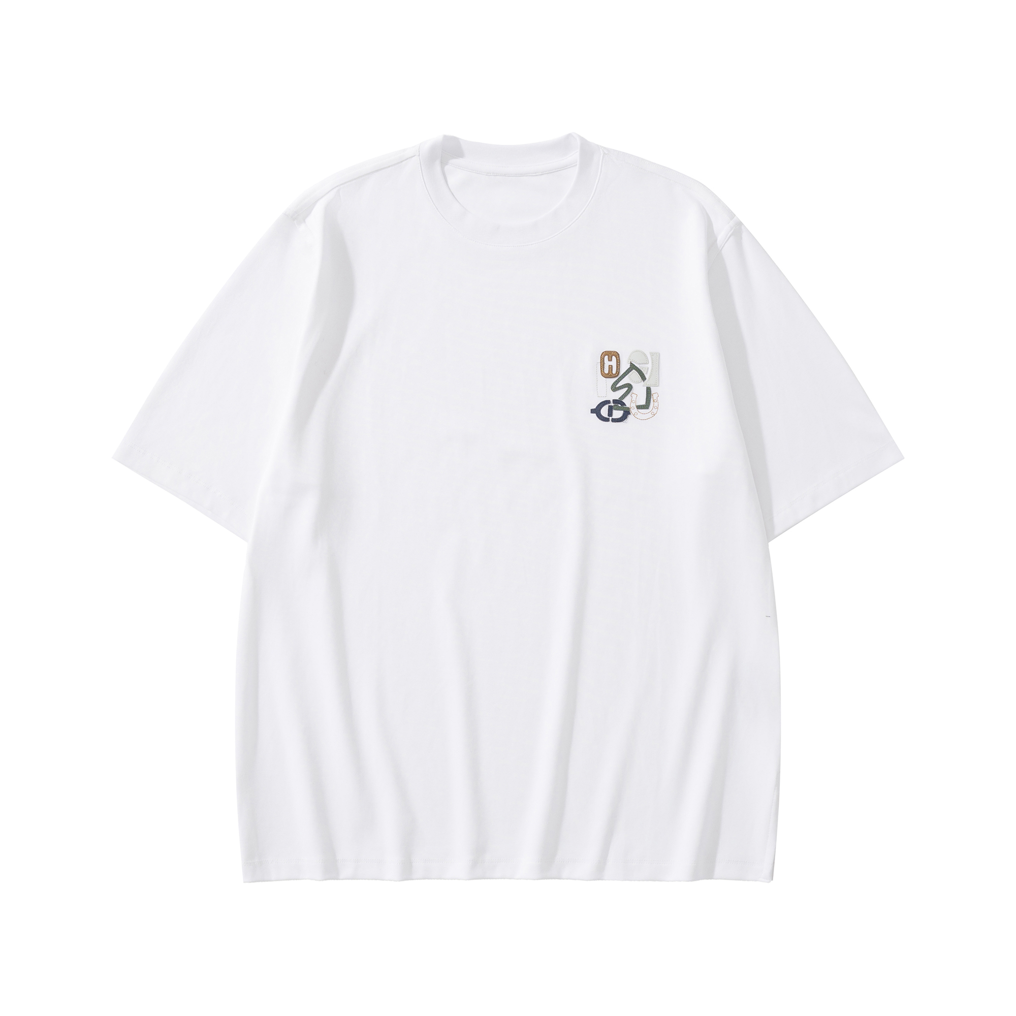エルメス H Puzzle レザーパッチ Tシャツ ホワイト 詳細画像 1