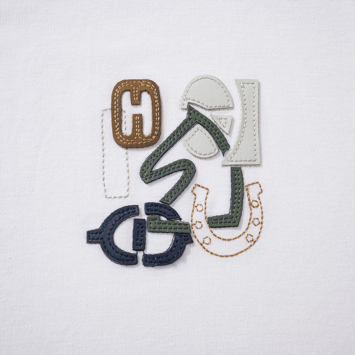 エルメス H Puzzle レザーパッチ Tシャツ ホワイト 画像 4