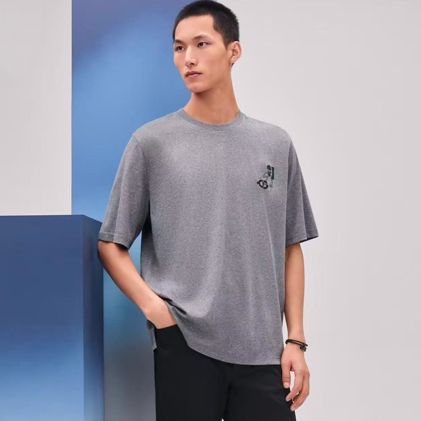エルメス H Puzzle レザーパッチ Tシャツ グレー 画像 9
