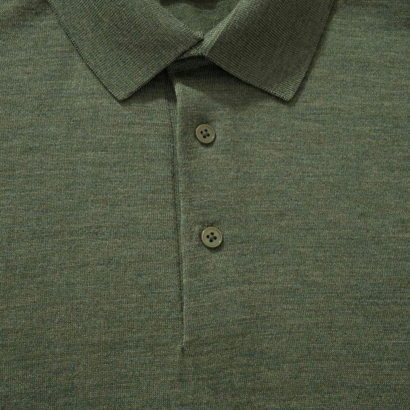 ロロ・ピアーナ Wish ウール 長袖ポロ ケルプグリーン FAI2551 詳細画像 3