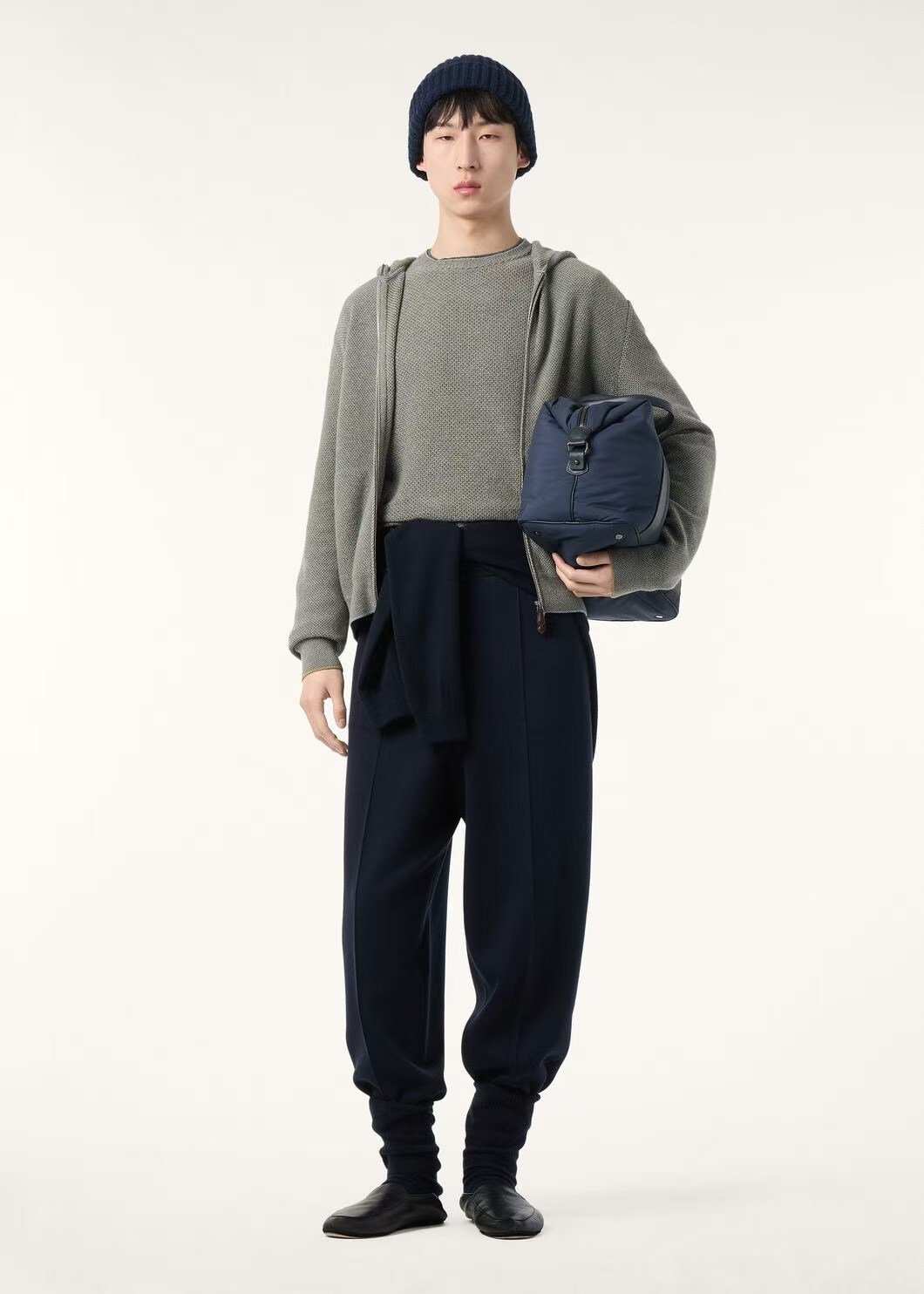 ロロ・ピアーナ City Pull ハニカム カシミヤ グレー 画像 8