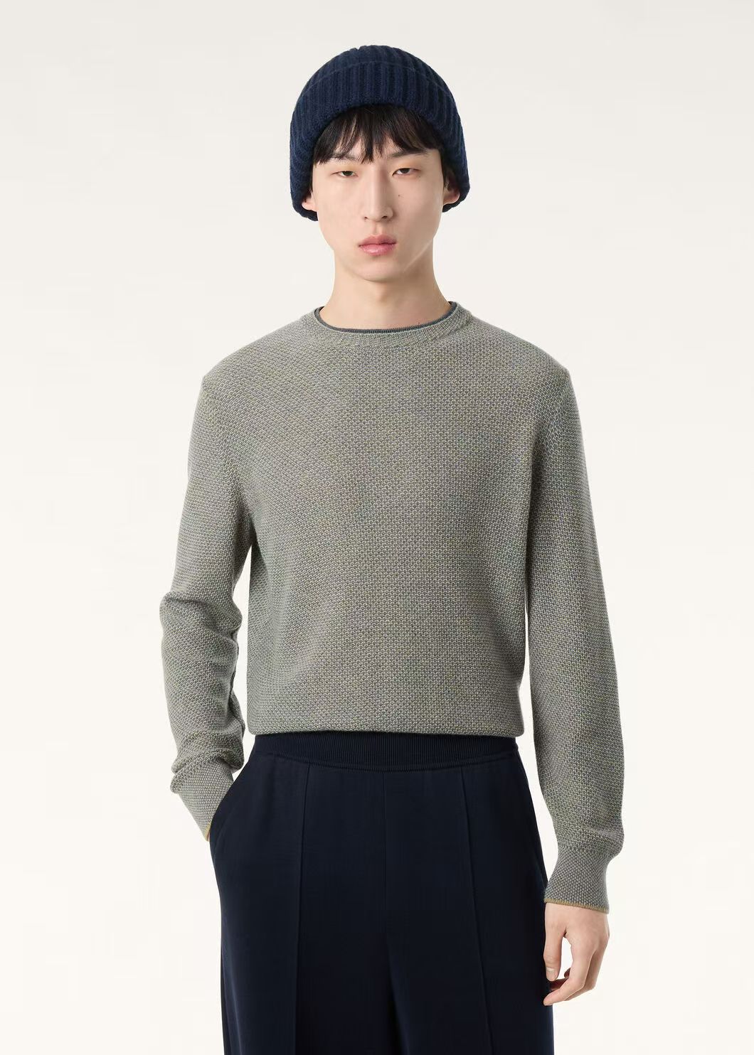 ロロ・ピアーナ City Pull ハニカム カシミヤ グレー 画像 9