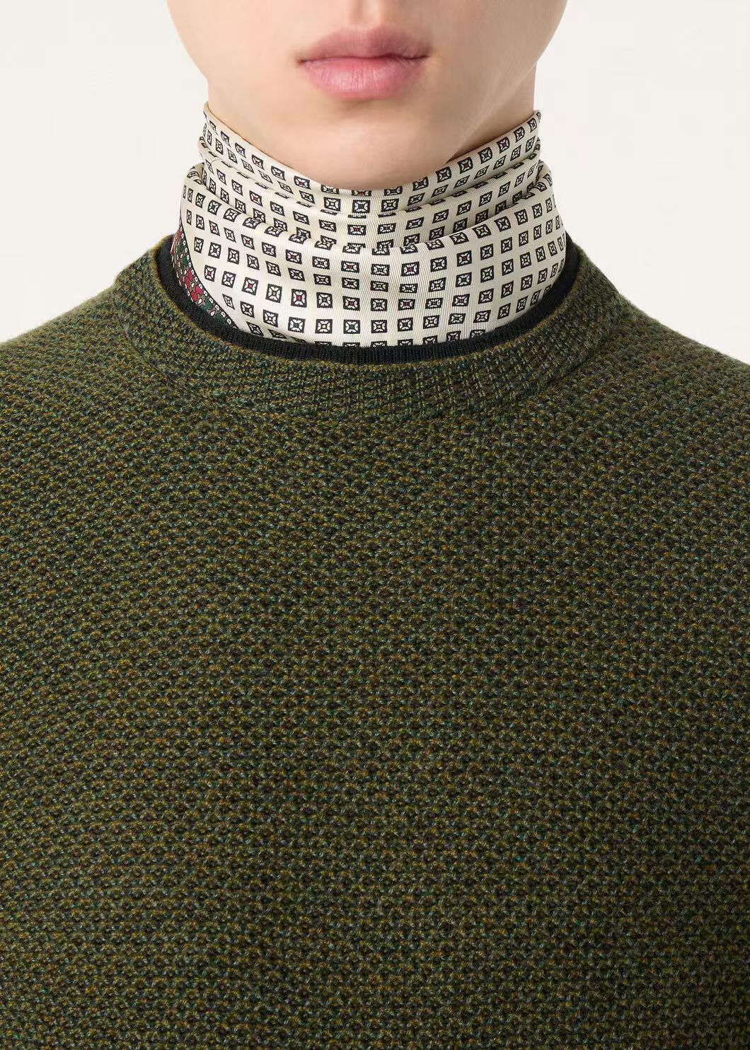 ロロ・ピアーナ City Pull ハニカム カシミヤ オリーブ 画像 9