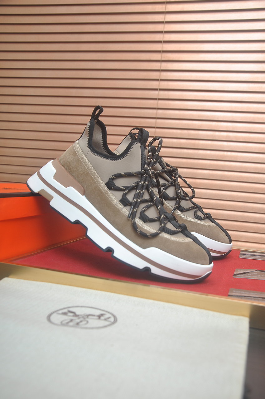 エルメス Trail スニーカー ベージュ/ブラウン/ホワイト 画像 3