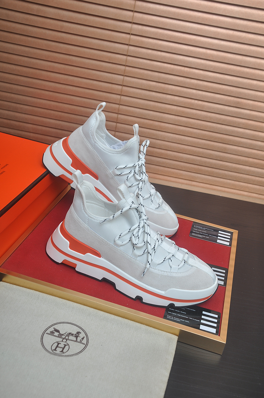 エルメス Trail スニーカー ライトグレー/オレンジ 画像 6
