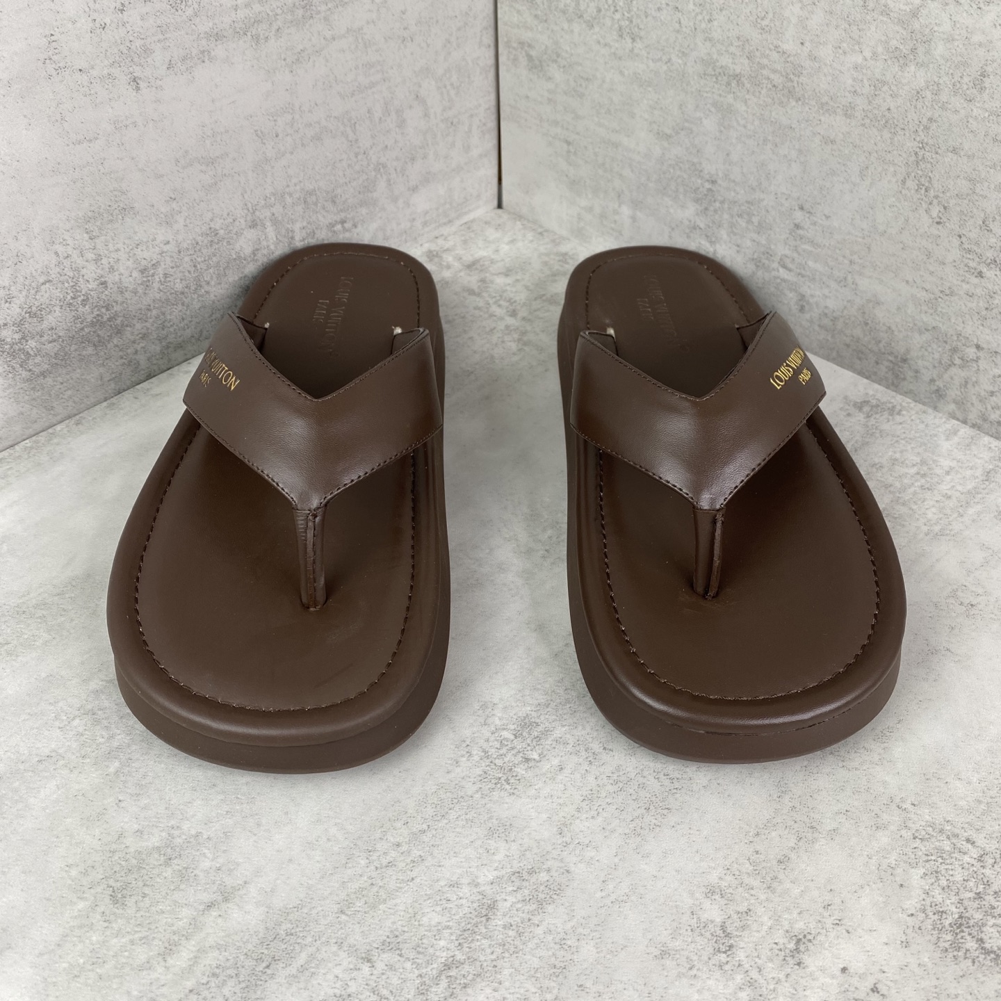 ルイヴィトン LV Flip トング ブラウン モノグラムレザー 画像 4